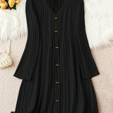 Madelyn™ - Zeitloses Plus-Size Rippknopfkleid