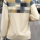 Linora | Patchwork-Strick mit Knöpfen