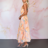 Naomi™ - Elegantes maßgeschneidertes Aquarelldruckkleid