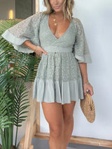 Pink Laura™ - Spitzen-Crochet-Overall-Kleid