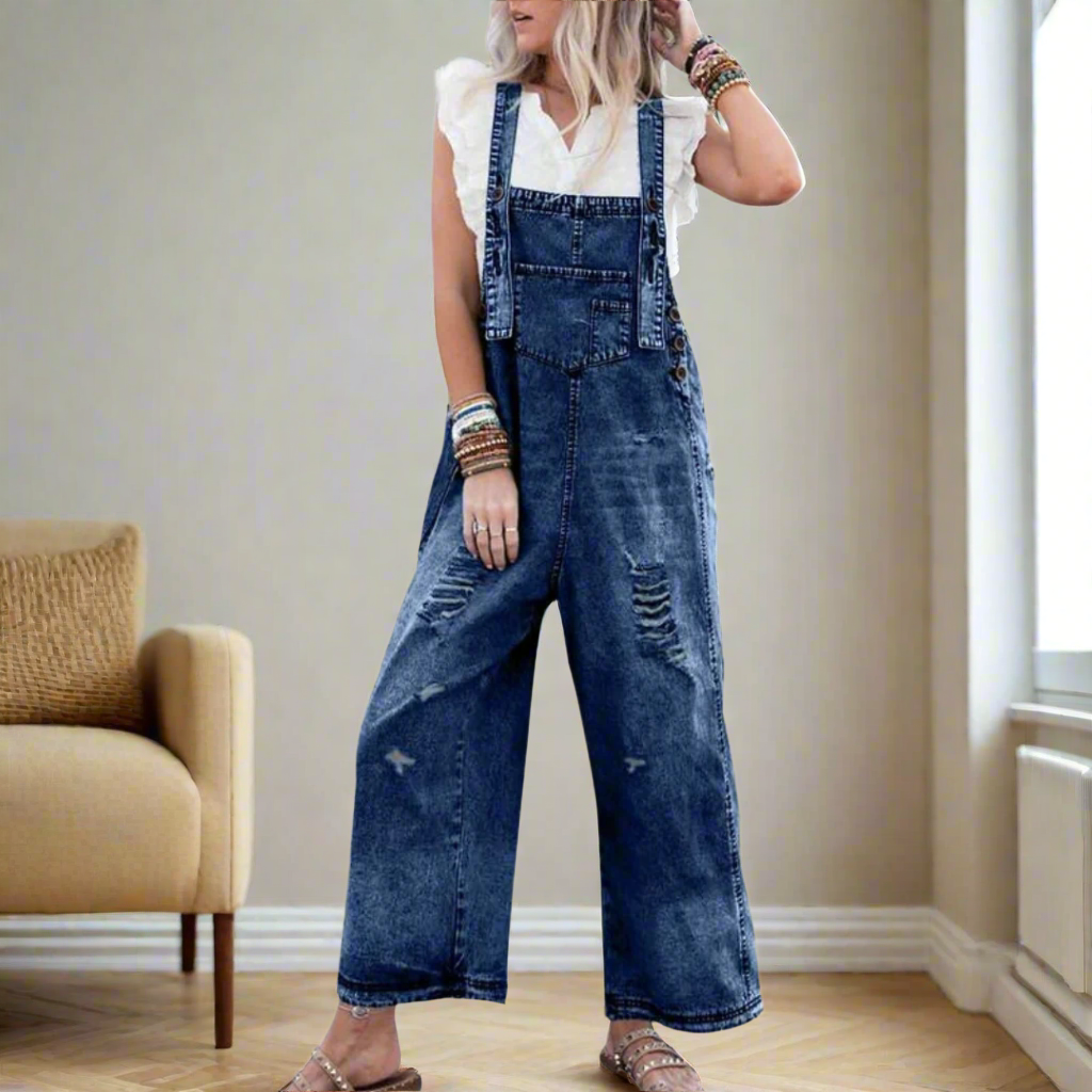 Carmelita™ – Vintage-Waschung Verstellbarer Jumpsuit