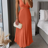 Sanne | Schickes Satin-Midi-Kleid mit eleganten Falten