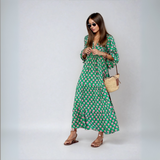 Elin | Damen Gepunktetes Maxikleid