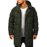 Tommaso - Langer Wintermantel Herren Mit Kapuze, Gefütterter Steppmantel