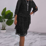 Tilly - Gepunktetes Schichtenkleid