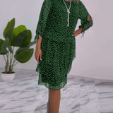 Tilly - Gepunktetes Schichtenkleid