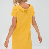 Fenna | Damen Mini Kleid mit kurzen Ärmeln und Taschen