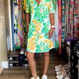 Federica™ - Kleid mit kurzen Ärmeln und floralem Druck