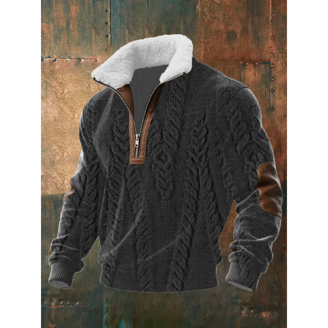 SILVORO | Fleece-Pullover mit hohem Kragen