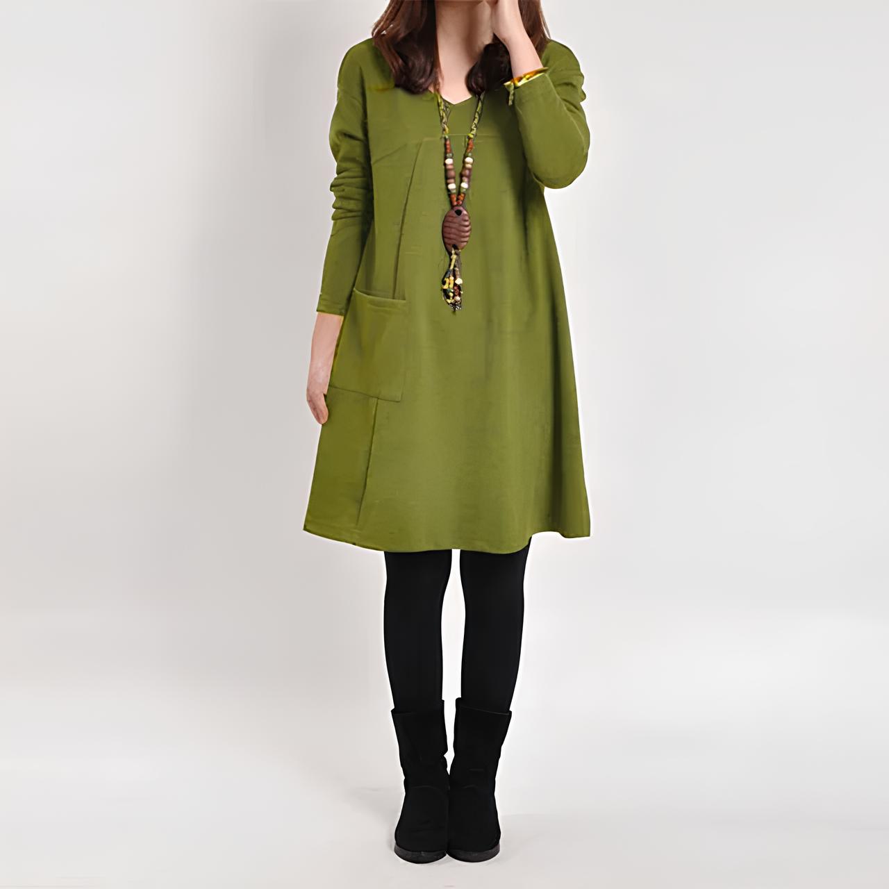 Mila - Elegantes Kleid Mit Einer Tasche