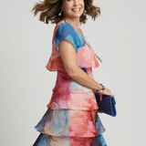 Mira | Elegantes knielanges Kleid mit Marmorprint