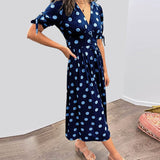 Bellamy - V-Ausschnitt Kleid mit Pünktchen