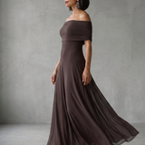 Juni | Off-Shoulder Drapiertes Midi-Kleid