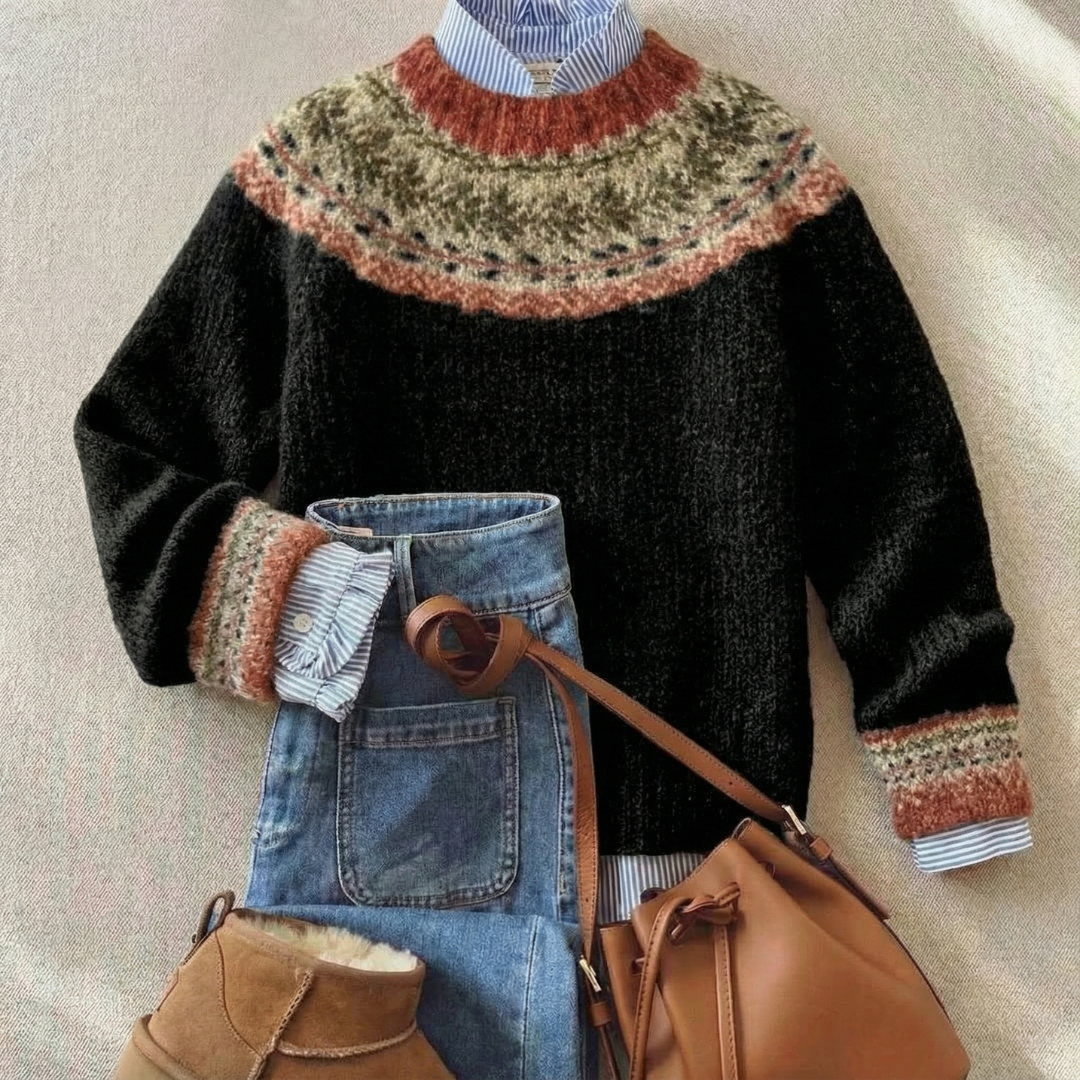 Eleanor | Klassischer nordischer Erbe Strickpullover
