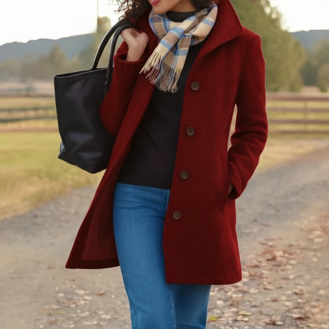 Vera™ - Klassischer Mid-Length Knopfmantel