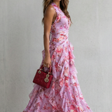 Belladina | Damen Floral Maxi Kleid mit Rüschen