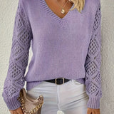 Wendy™ - Stilvoller Langarm-V-Ausschnitt-Pullover