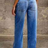 Jeans mit mittelhohem Bund und gerader Passform