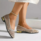 Damen Freizeit Slipper aus Spitze und Mesh