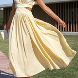 Quincy | Midi-Kleid mit Cut-Out und Taschen