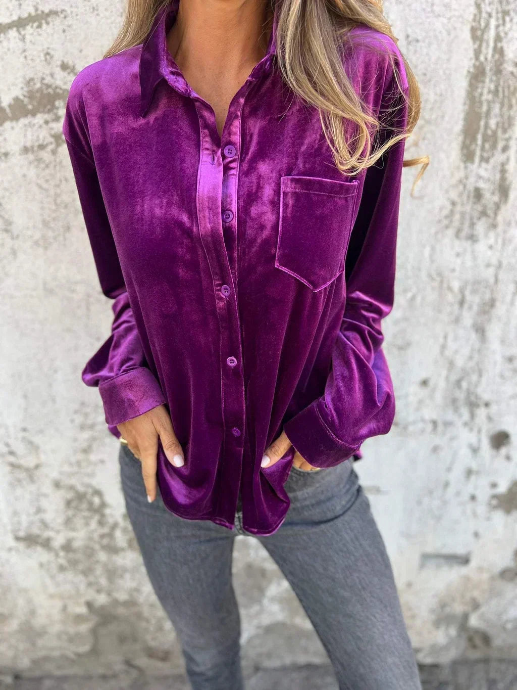 Isabella - Bluse Aus Samt