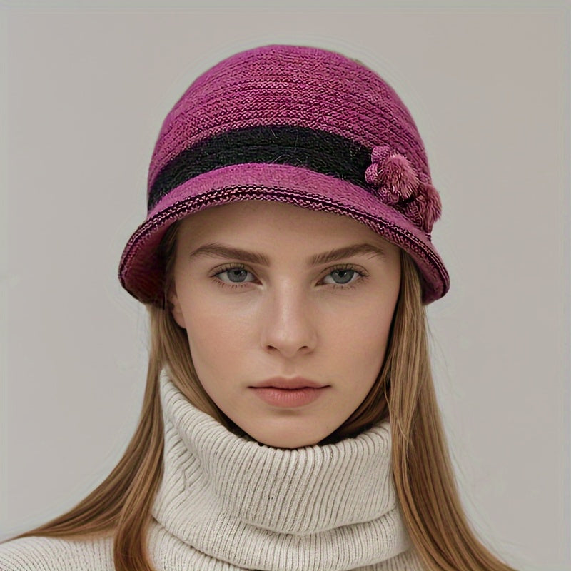 Gestricktes Winterset für Damen mit Mütze, Schal und Handschuhen