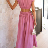 Quincy | Midi-Kleid mit Cut-Out und Taschen