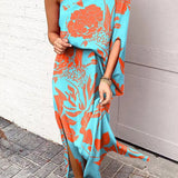 Rosie Maxikleid mit einem Schulterdesign und bedrucktem Saum
