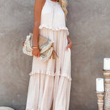 Emilia™ - Halter Ruffle Maxi Kleid