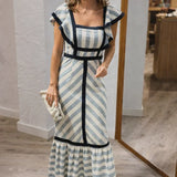 Dianne | Vintage-inspiriertes gestreiftes Maxikleid