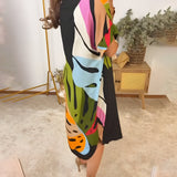 Rianna - Kleid mit abstraktem Druck