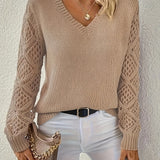 Wendy™ - Stilvoller Langarm-V-Ausschnitt-Pullover