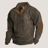 Fredrick - Gerippter Pullover mit Knopfleiste