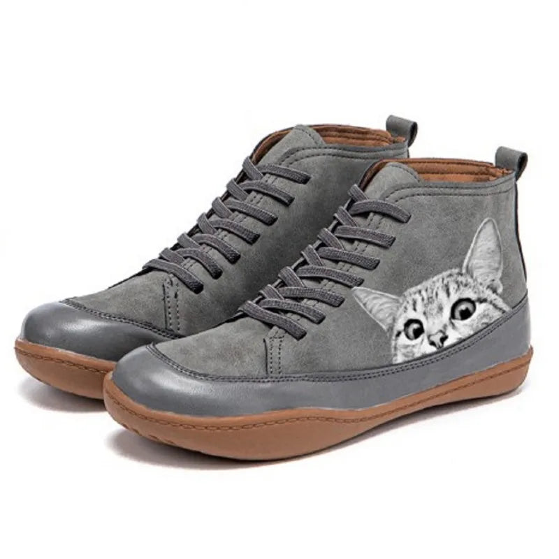 Monika™ - Katzenleder-Stiefeletten