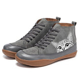 Monika™ - Katzenleder-Stiefeletten