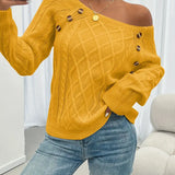 Lina - Langärmeliger Pullover Mit Zopfmuster, Lässiger Pullover Mit Rundhalsausschnitt