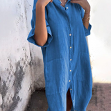 Meiva | Damen Midikleid mit Knöpfen und Taschen