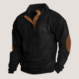 Fredrick - Gerippter Pullover mit Knopfleiste