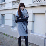 Damen Fransen-Schal mit geometrischem Muster