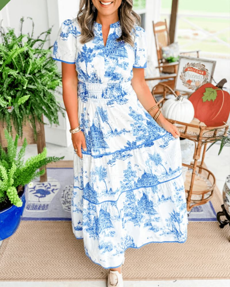 Nadia™ - Bedrucktes Maxi-Kleid