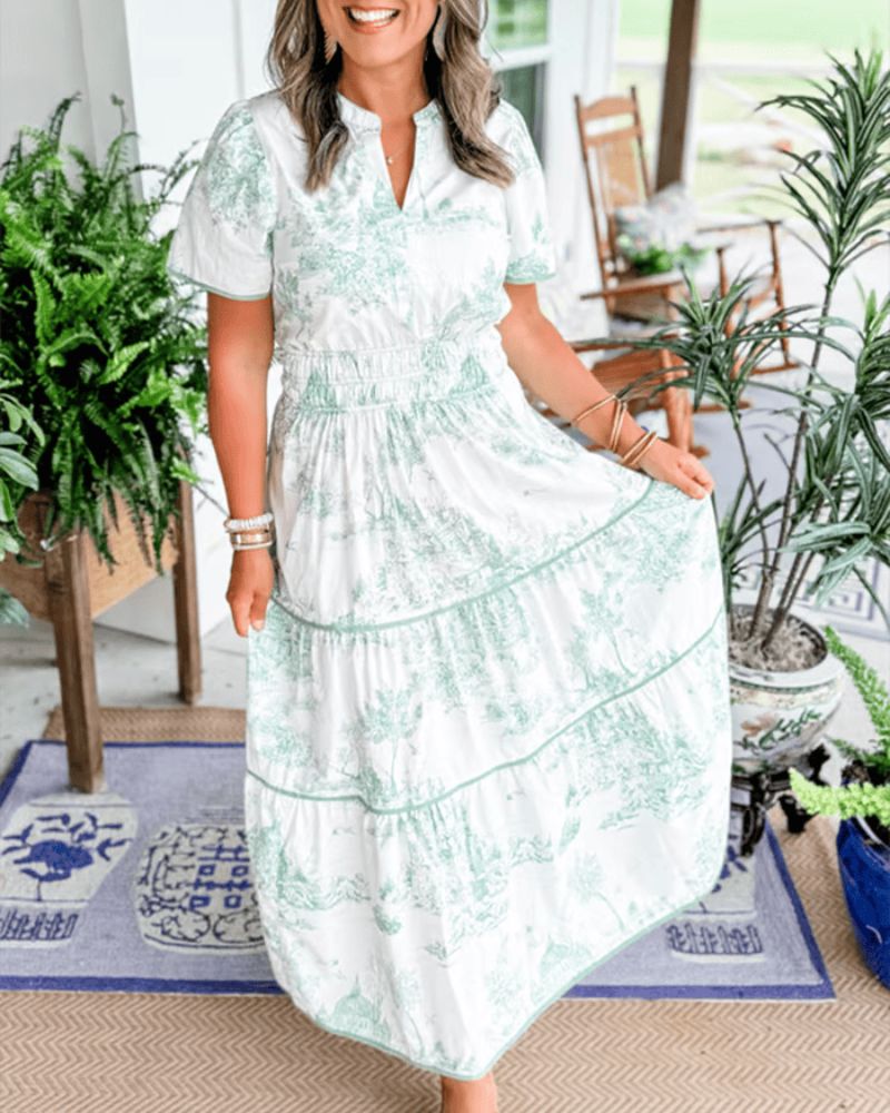 Nadia™ - Bedrucktes Maxi-Kleid