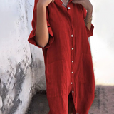 Meiva | Damen Midikleid mit Knöpfen und Taschen