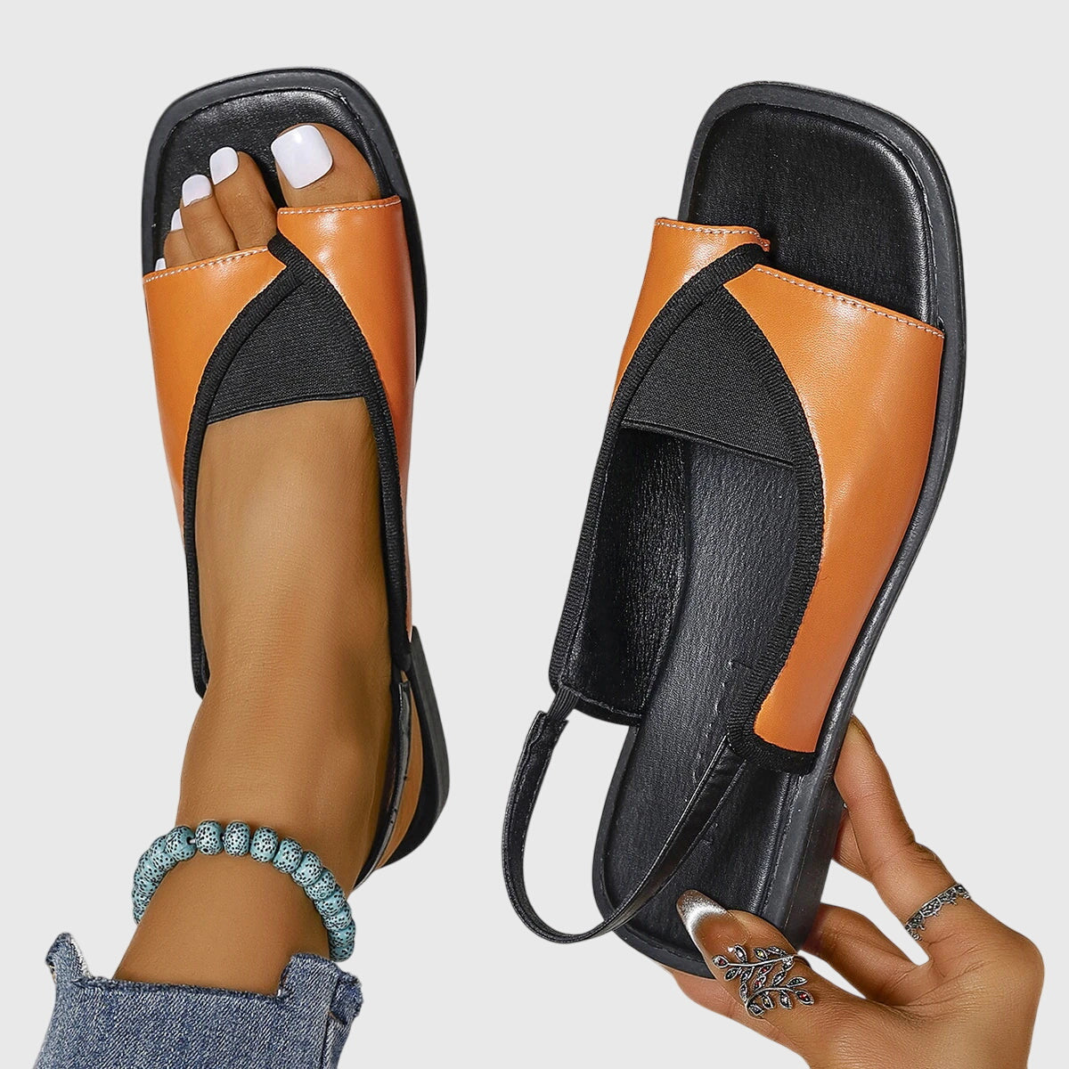 Mady | Damen Orthopädische Sandalen mit Quadratzehen