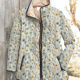 Wunderschönes Blumenmuster auf einer lässigen, gesteppte Jacke für Frauen
