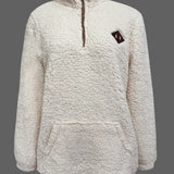 Claudia - Patch Quarter Zip Pullover Teddy Sweatshirt