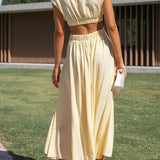 Quincy | Midi-Kleid mit Cut-Out und Taschen