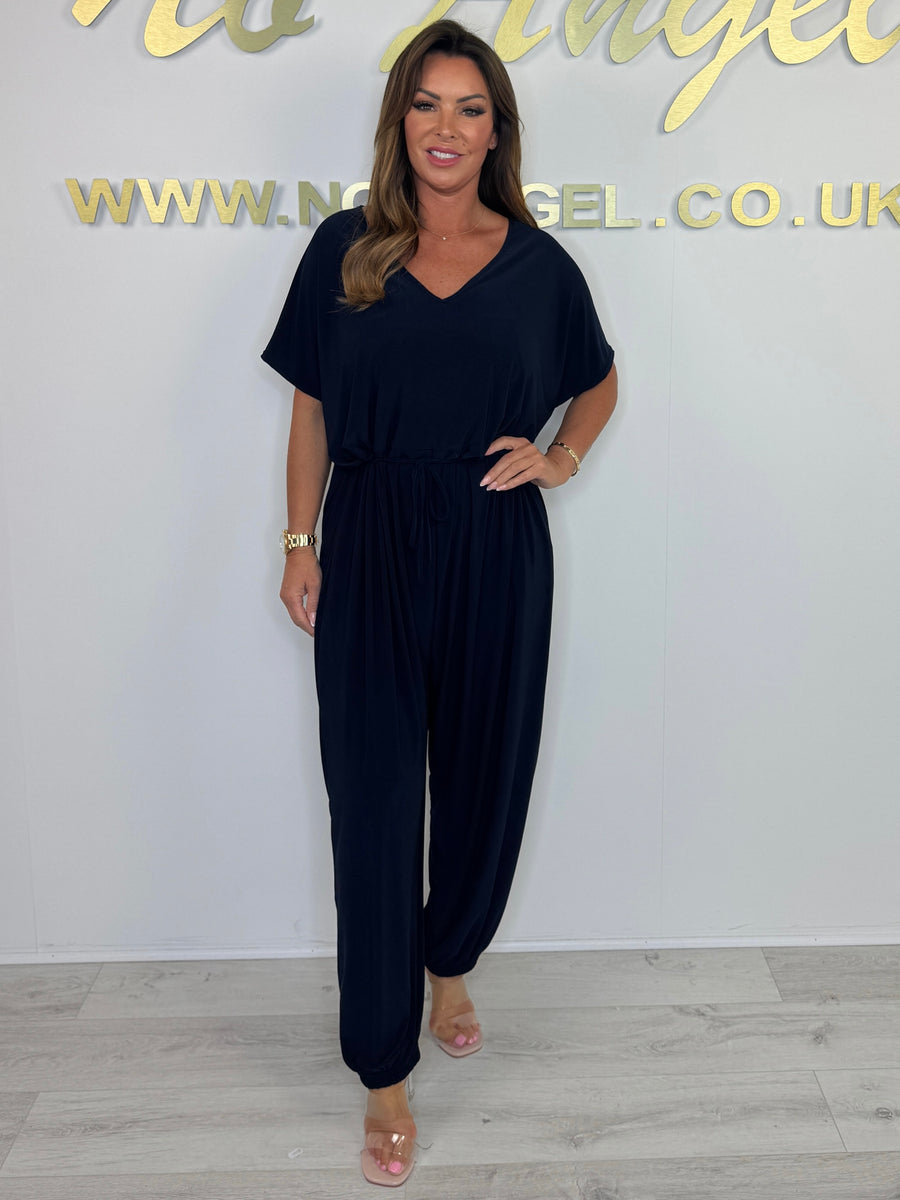 Mary | Damen Jumpsuit mit Wickelausschnitt und Bindegürtel