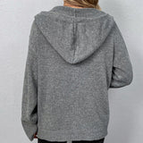 Mia | Damen Kapuzenstrickjacke mit Knöpfen