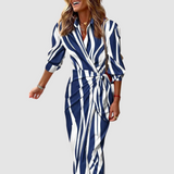 Cecilia™ Schickes Gestreiftes Kleid