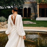 Florie | Elegantes langes V-Ausschnitt-Kleid